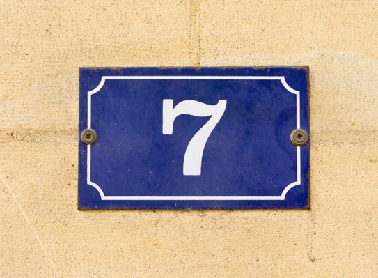 a sign with the number 7 on it