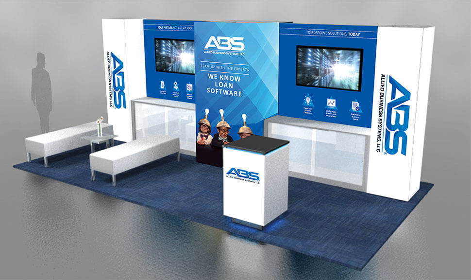 display booth that M&R Marketing designed for Allied Business Systems