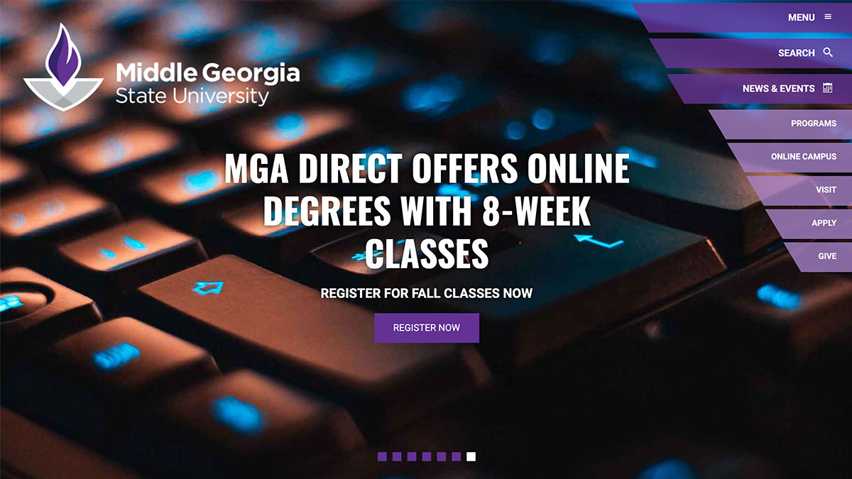 MGA.edu website homepage