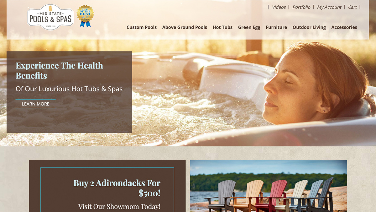 mid state pools website homepage