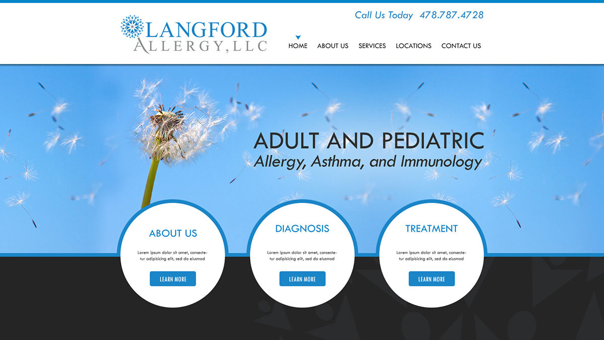 langford allergy website screenshot
