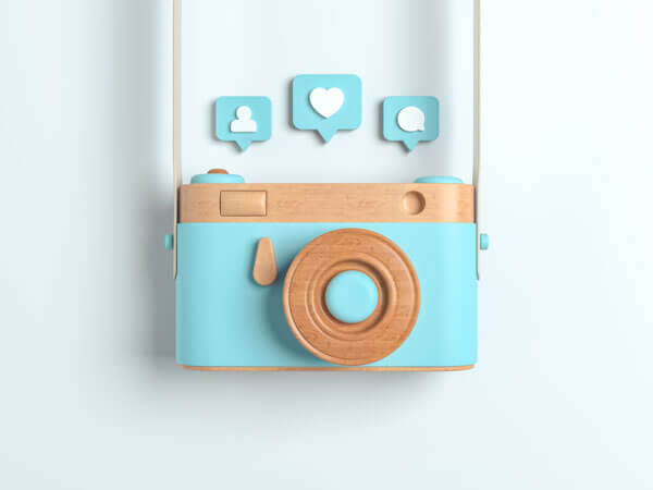 Polaroid style camera made out of wood