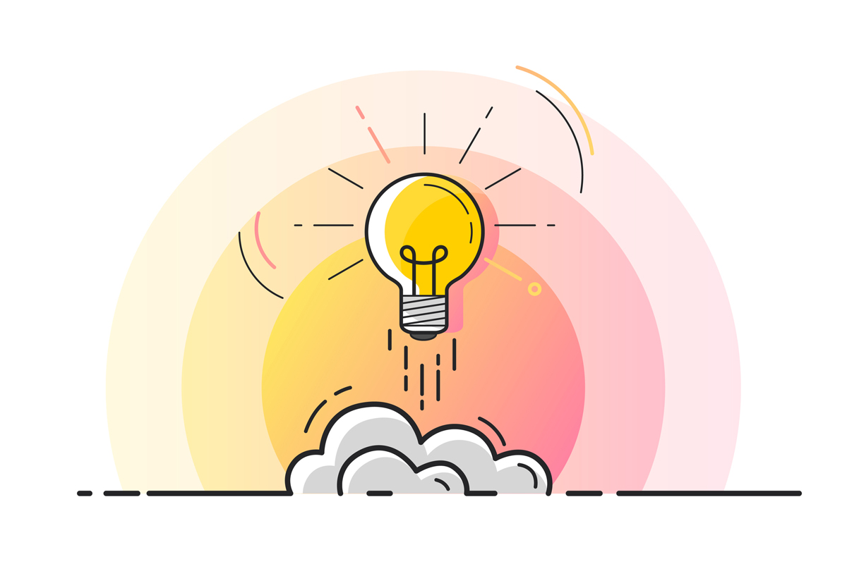 a graphic depicting a lightbulb representing ideas