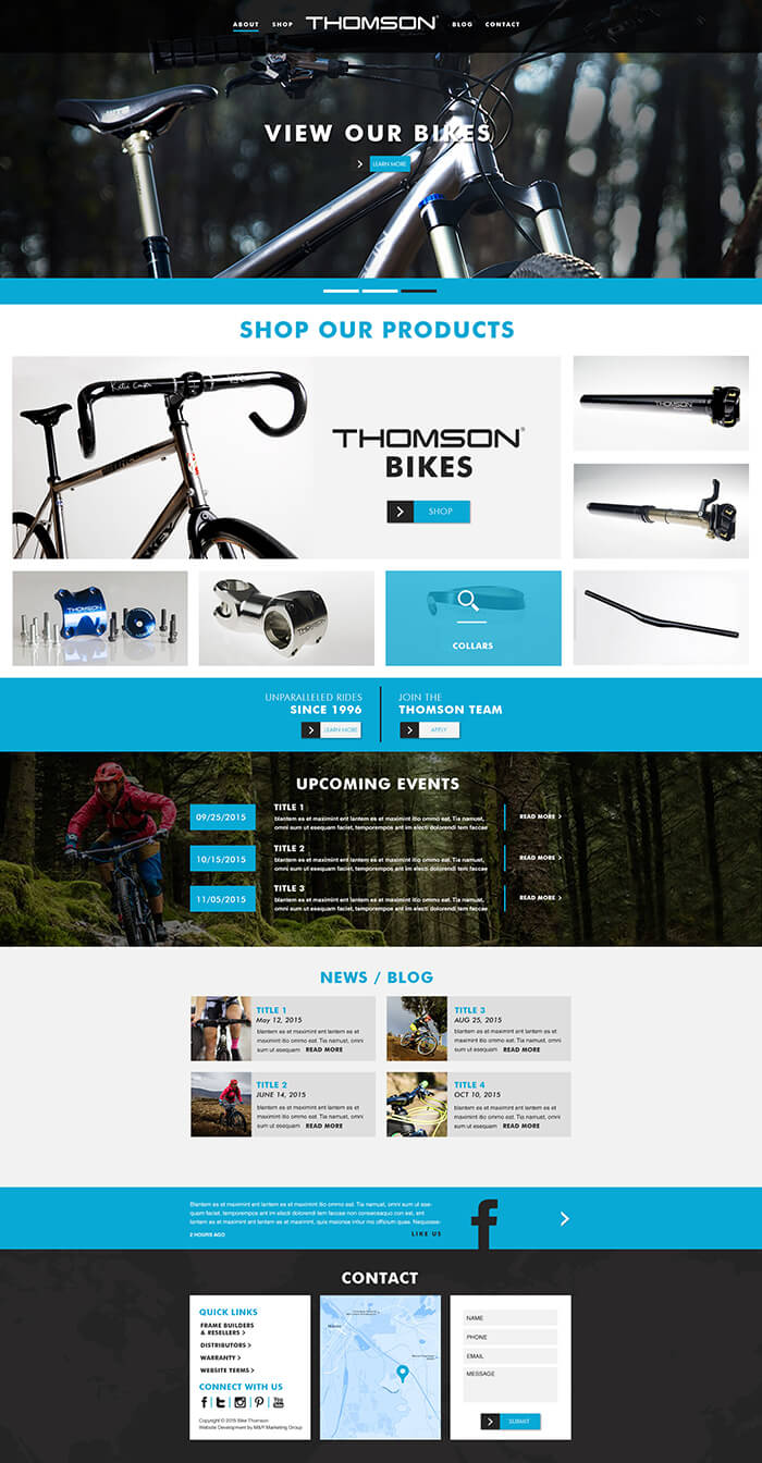bike thomson website design