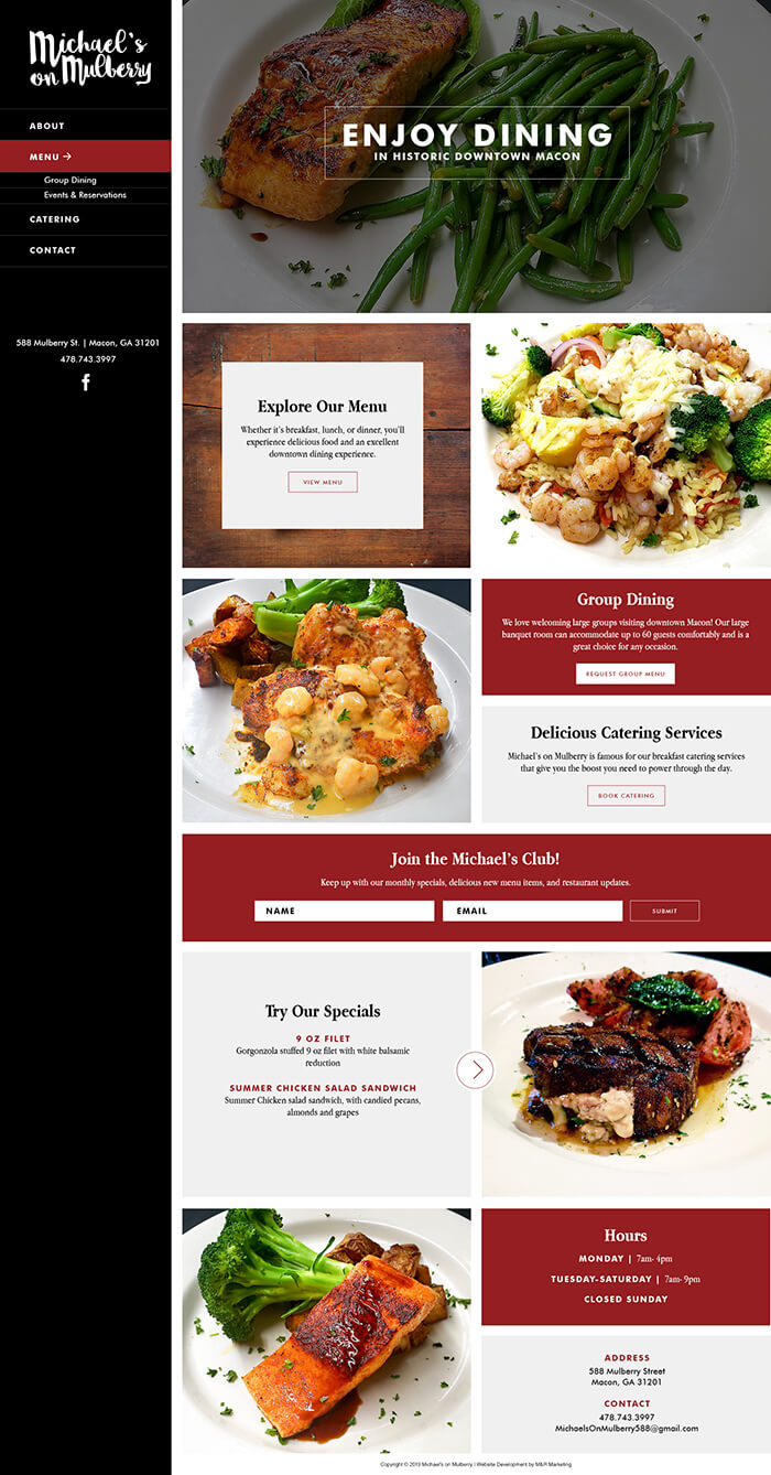 Michaels on Mulberry website design