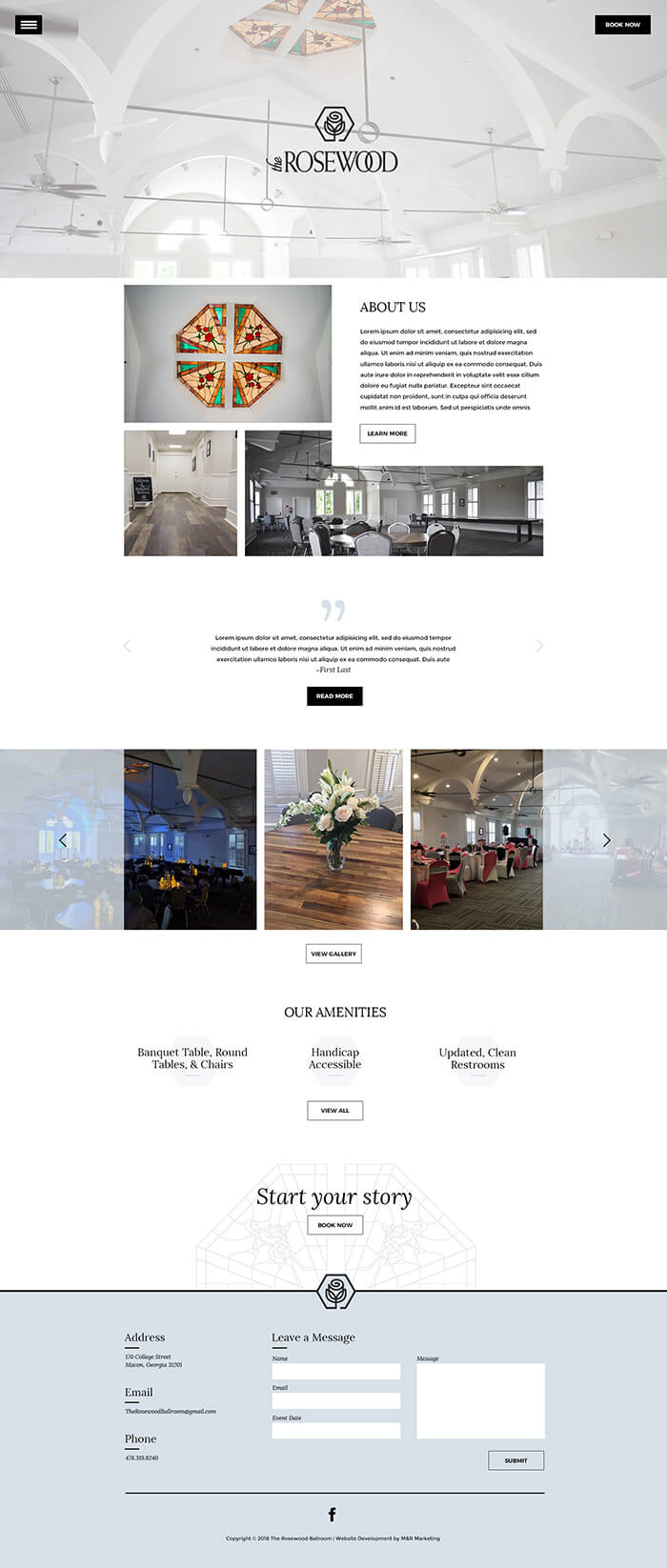 rosewood ballroom website design