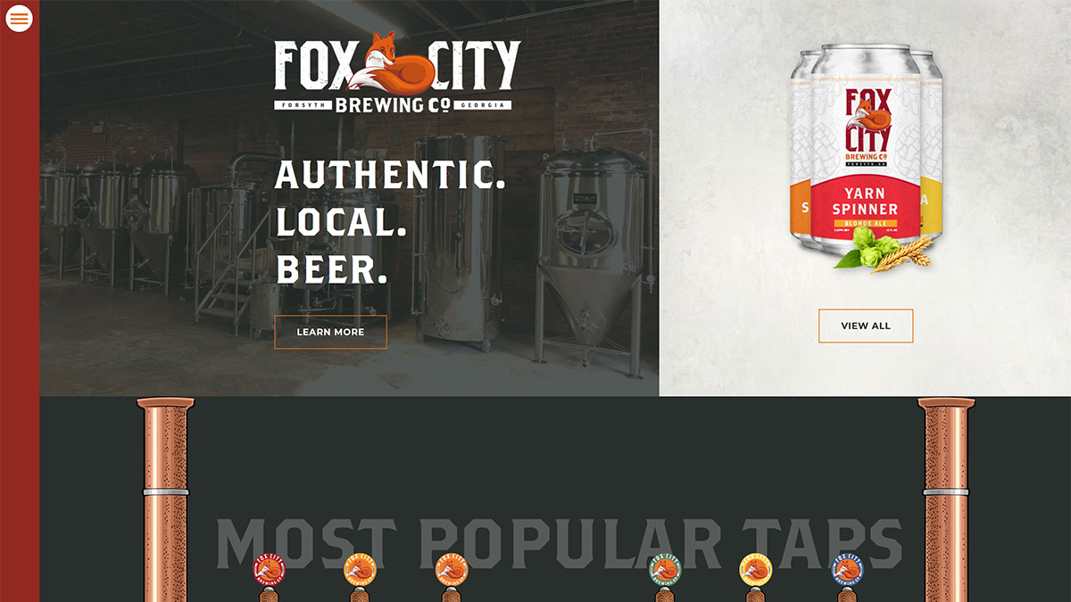 fox city brewing company website homepage