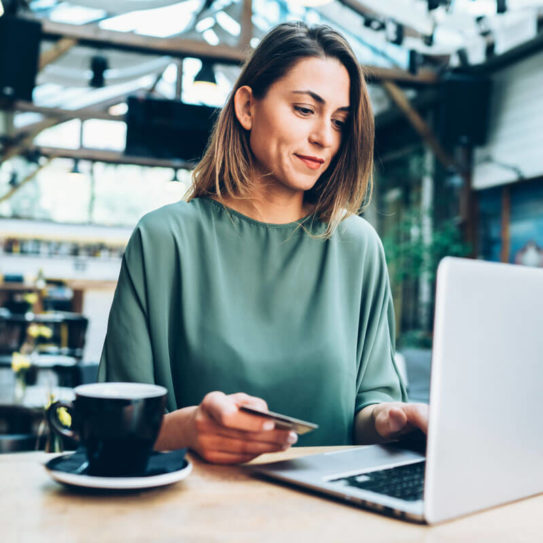 woman using a laptop