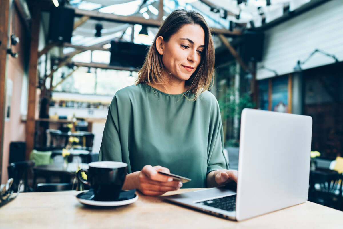 woman using a laptop