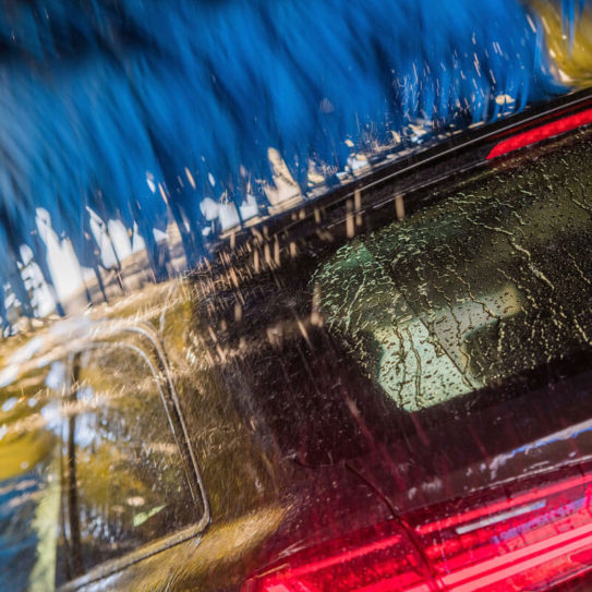 a car going through a car wash