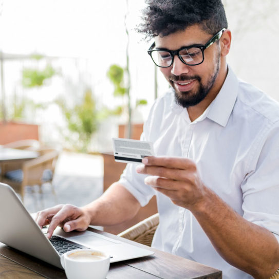 an ecommerce customer in the process of making a purchase