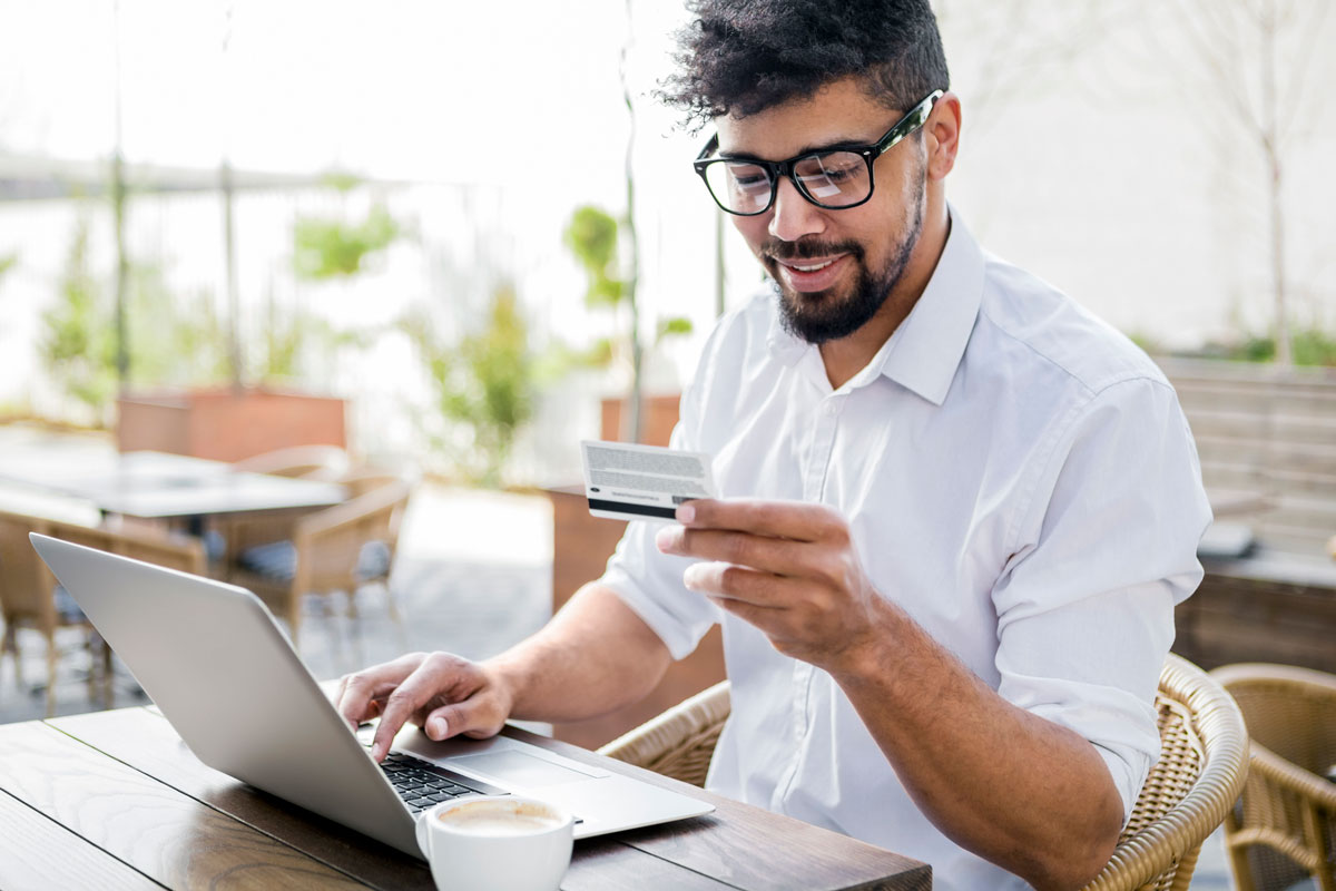 an ecommerce customer in the process of making a purchase