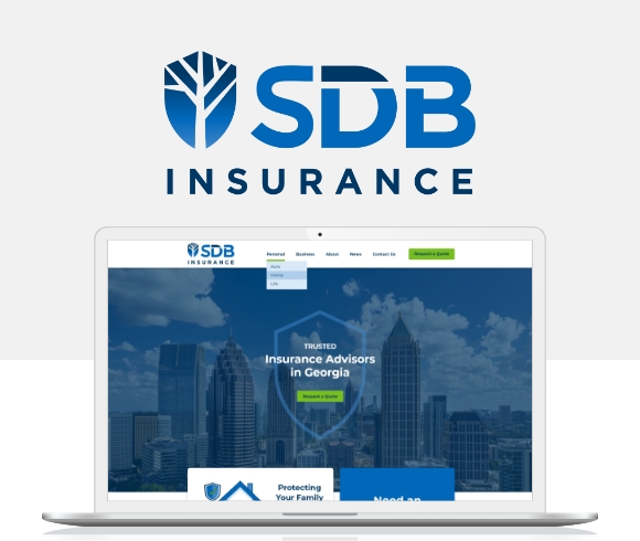 SDB Insurance website laptop view