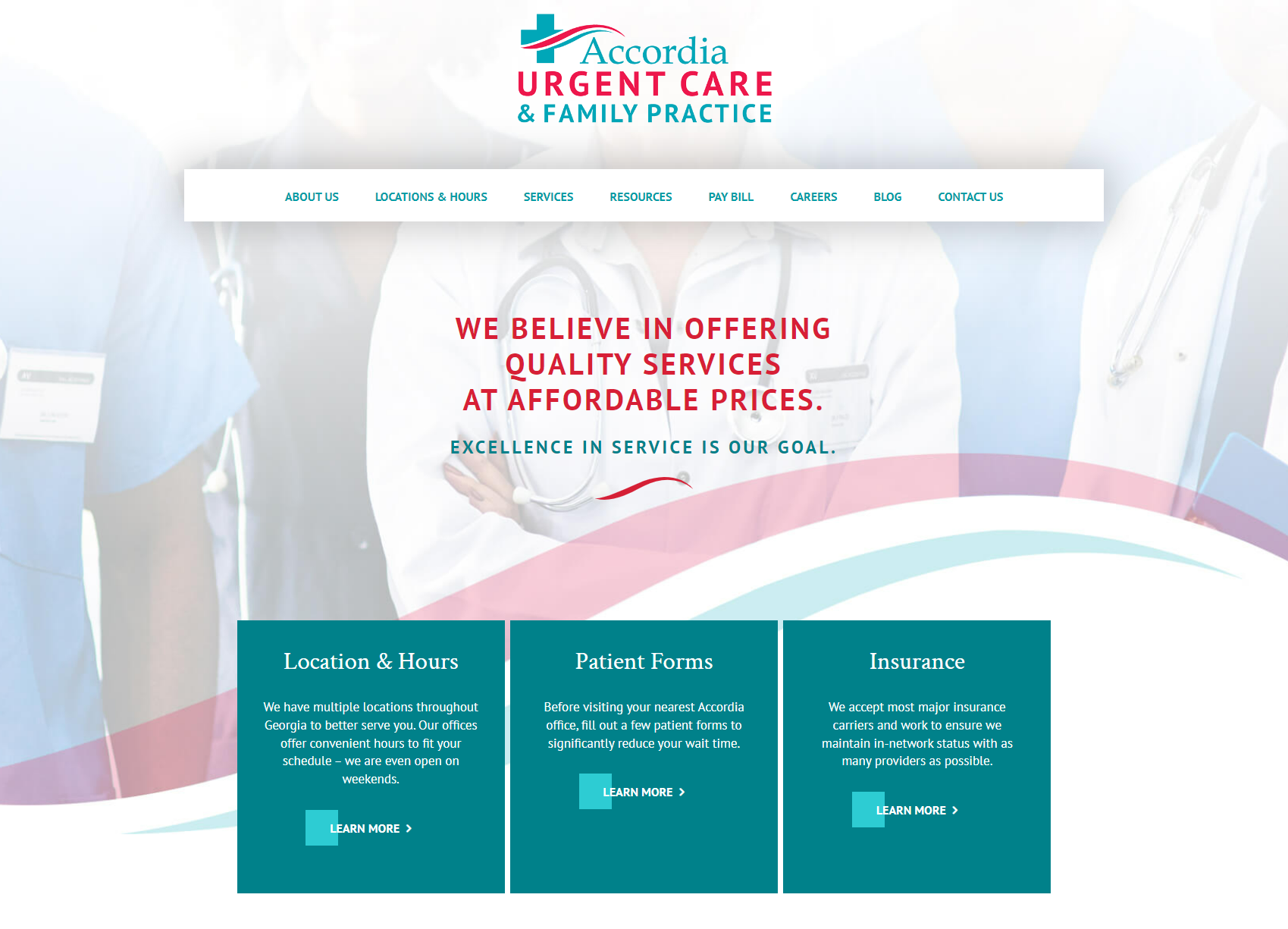 accordia urgent care website screenshot