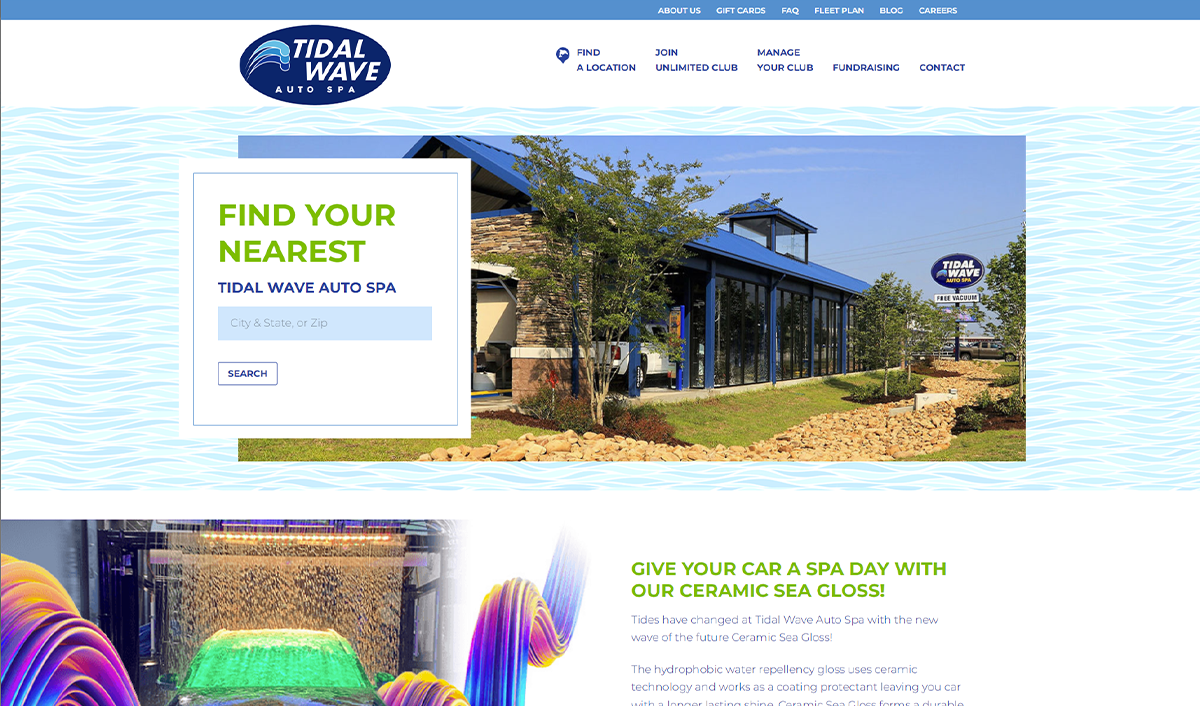 Tidal Wave Auto Spa Website Thumbnail