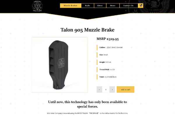 us arms co website screenshot