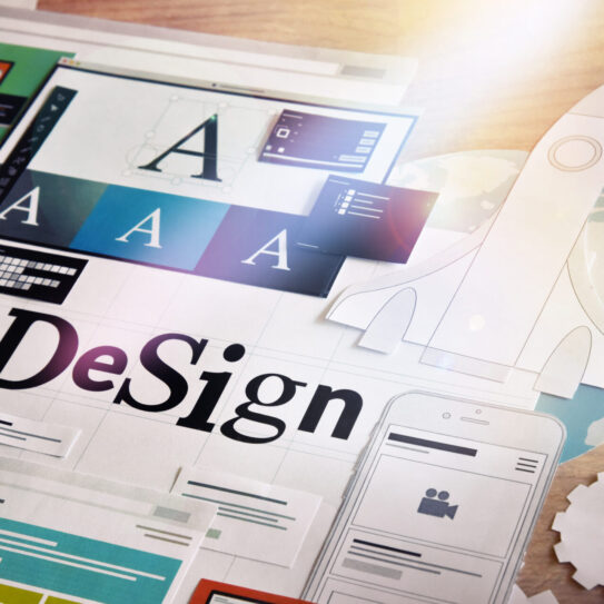 Design concept for graphic designers and design agencies service