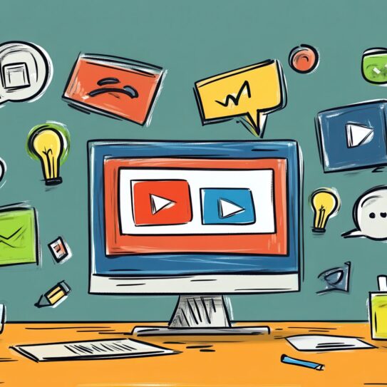 A corporate team creating a digital marketing strategy, focusing on SEO and social media platforms in a conference room illustrations